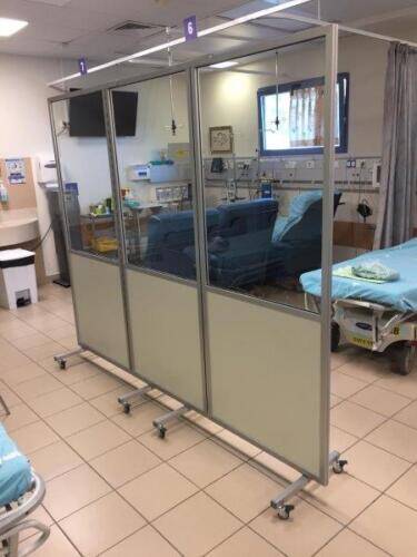 מחיצה ניידת מתקפלת לבית חולים