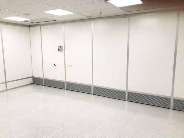 קיר לחדר נקי כולל גריל תחתון 